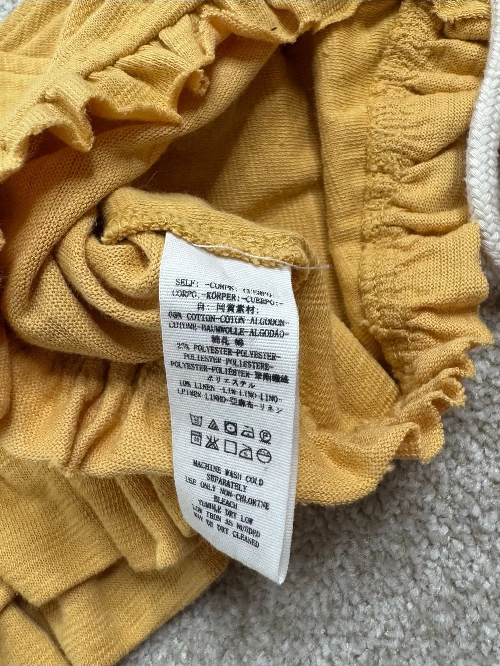 Free People beach Mustard Yellow Ruched Crop Top medium